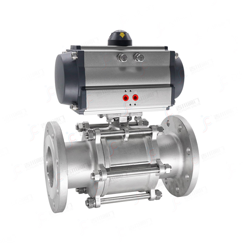 气动三片式法兰球阀