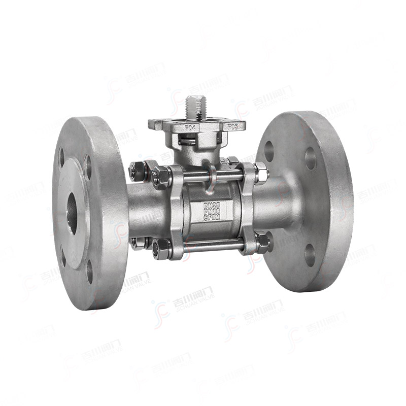 高平台三片式法兰球阀