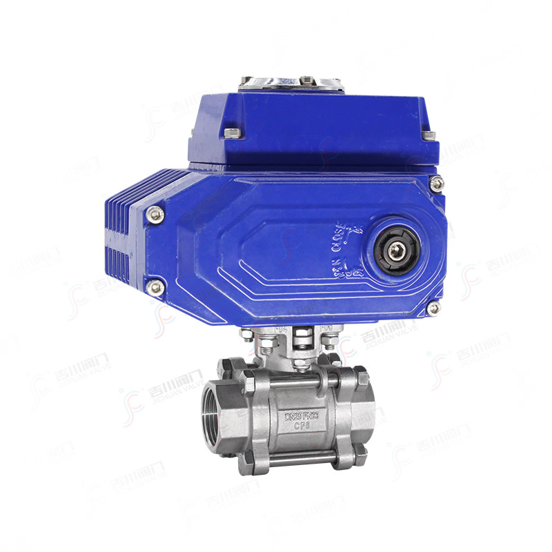 电动三片式丝扣球阀